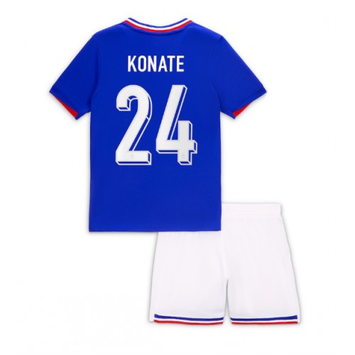 Dětský Fotbalový dres Francie Ibrahima Konate #24 ME 2024 Domácí Krátký Rukáv (+ trenýrky)